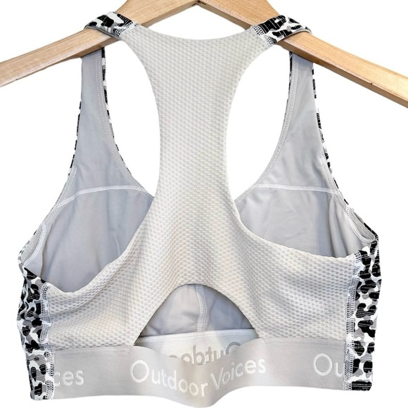 Outdoor Voices, Doing Things Sports Bra, Snow Leopard, Small - Picture 2 of 5